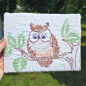 Owl in Tree Cross-stitch Wall Art 6" x 8"